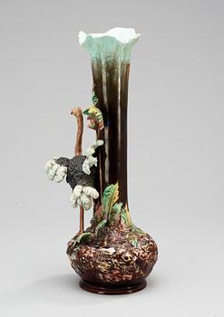 A late 19th Century majolica vase.