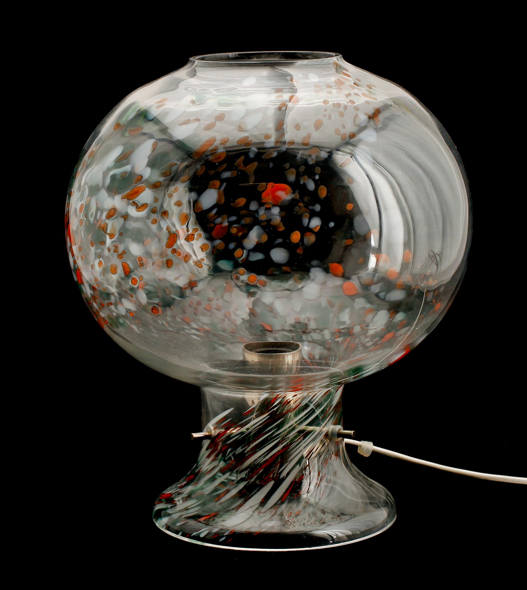 BORDSLAMPA, glas, Olle Alberius, Orrefors, 1900-talets mitt.