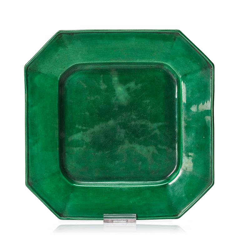 A green glazed Japanese, Meiji period (1868-1912).