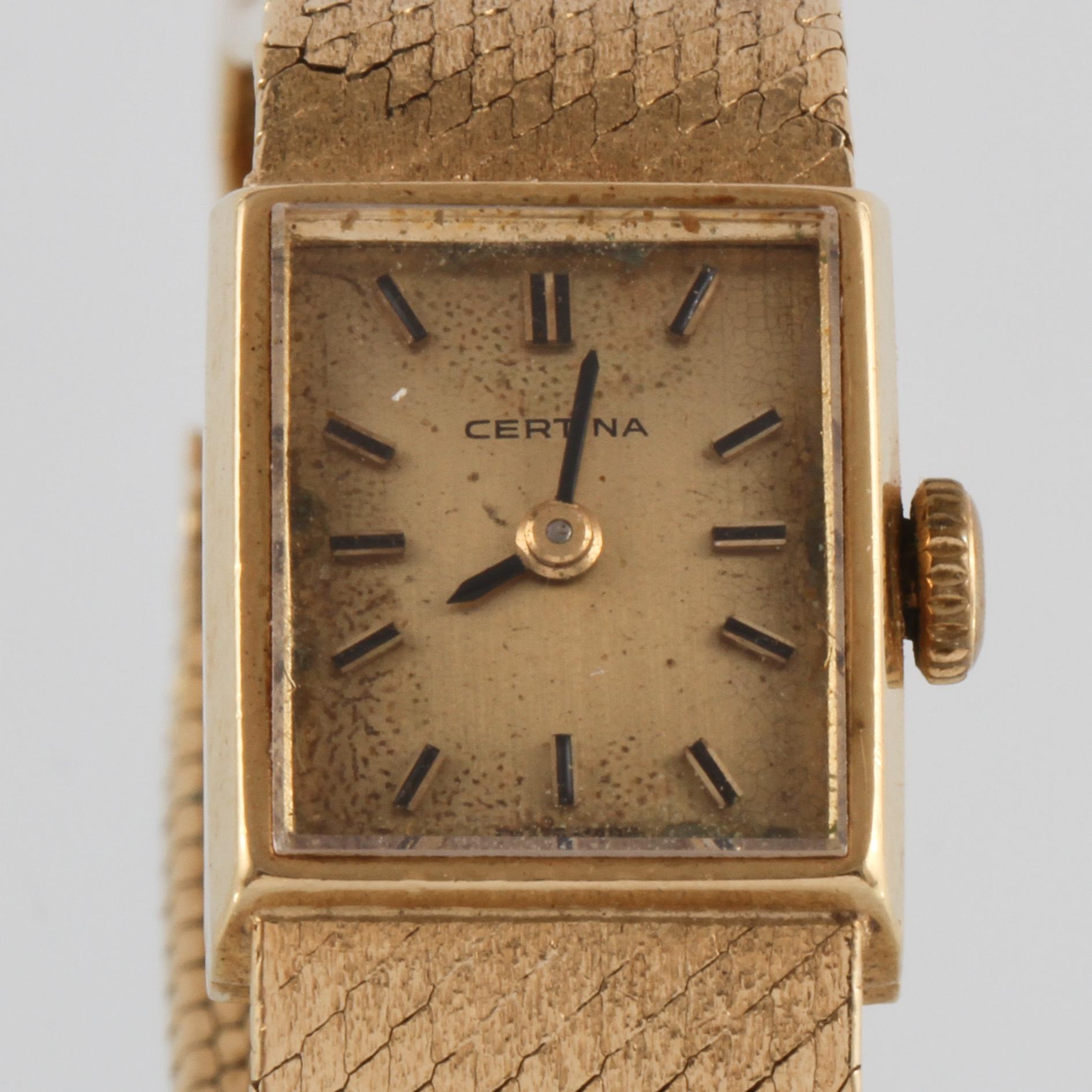 DAMARMBANDSUR, 18K, Certina. Vikt 38,2 gram.