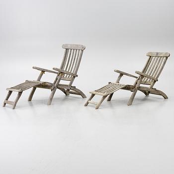 Deck chairs, a pair, circa 2000.