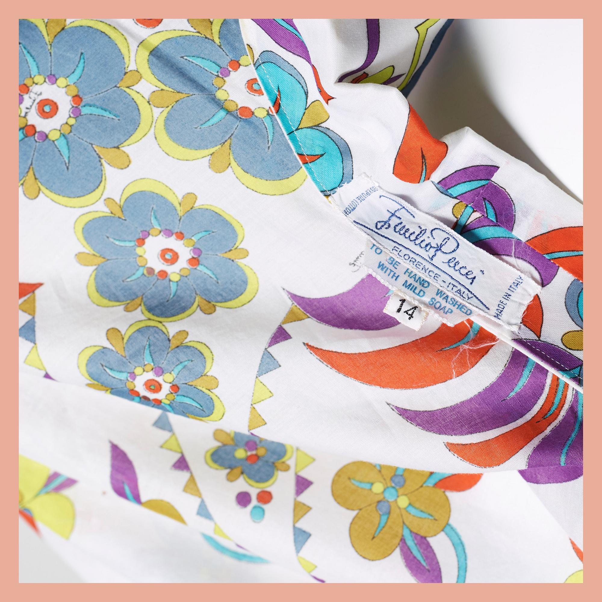BLOUSE & CLUTCH, Emilio Pucci, size 14.