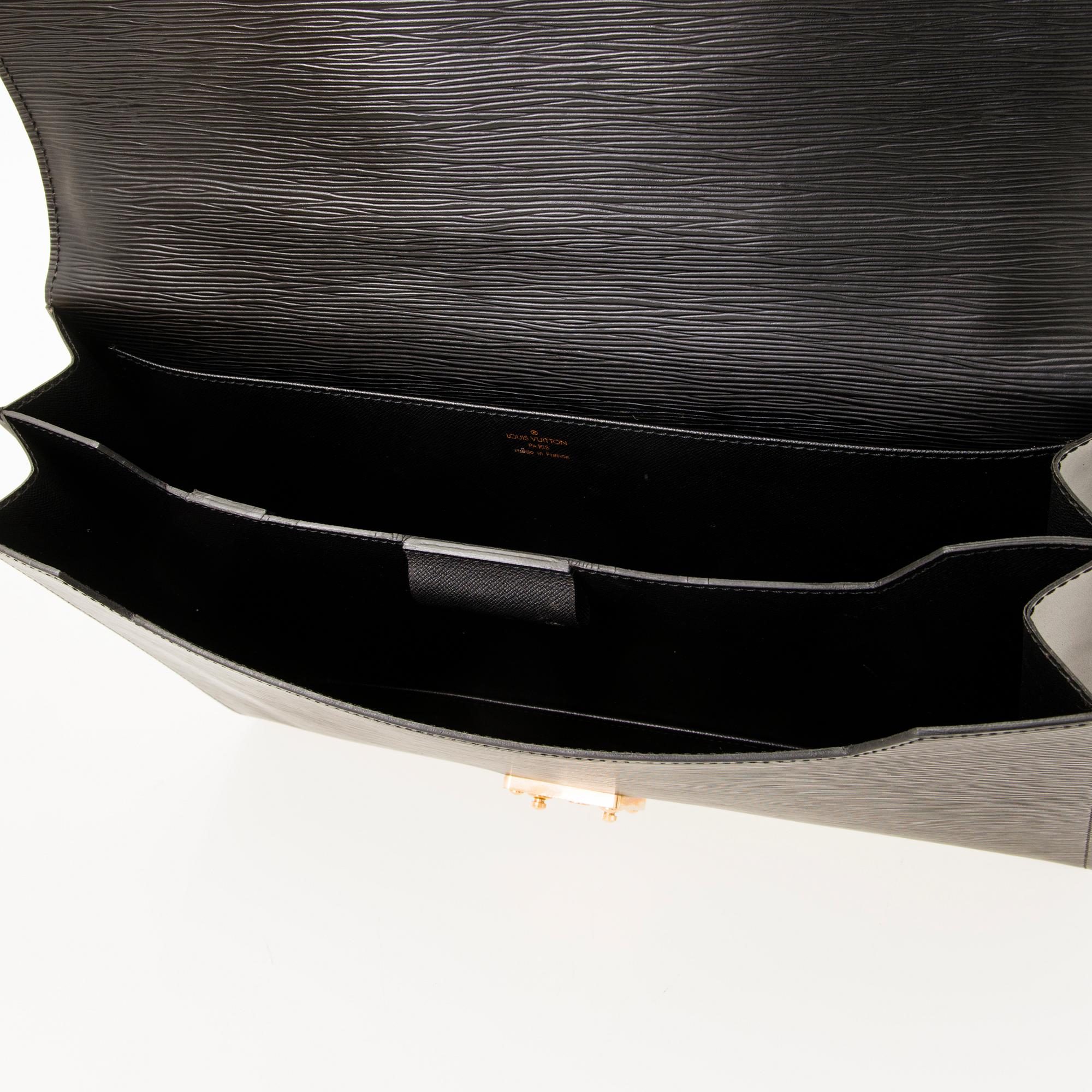 LOUIS VUITTON Black Epi Ambassador Briefcase.