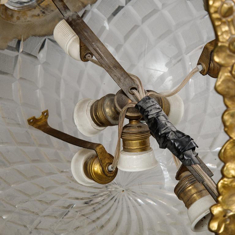 Alice Nordin, an Art Nouveau gilt bronze ceiling light, circa 1900.