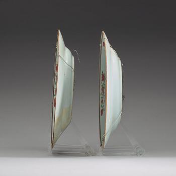 A pair of famille rose dishes, Qing dynasty, Yongzheng (1723-35).