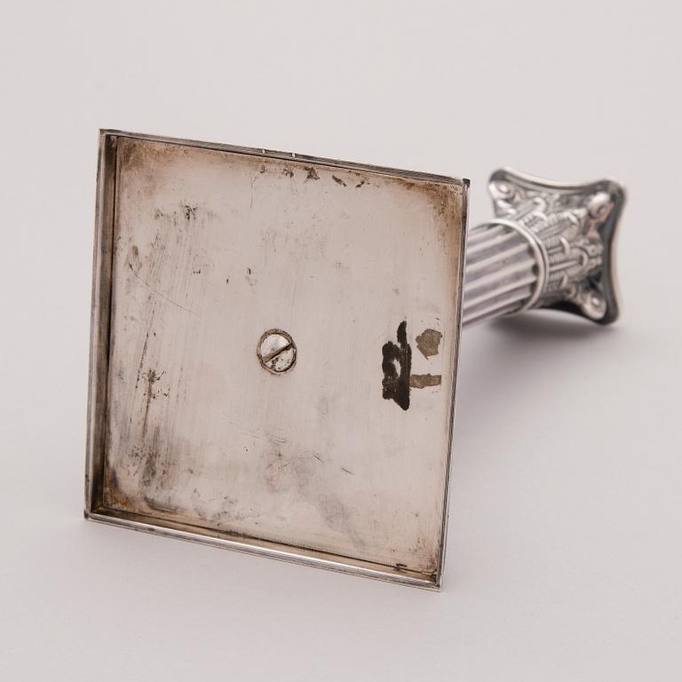 A Finnish Silver Candlestick, marks of Auran kultaseppä, Turku 1969.