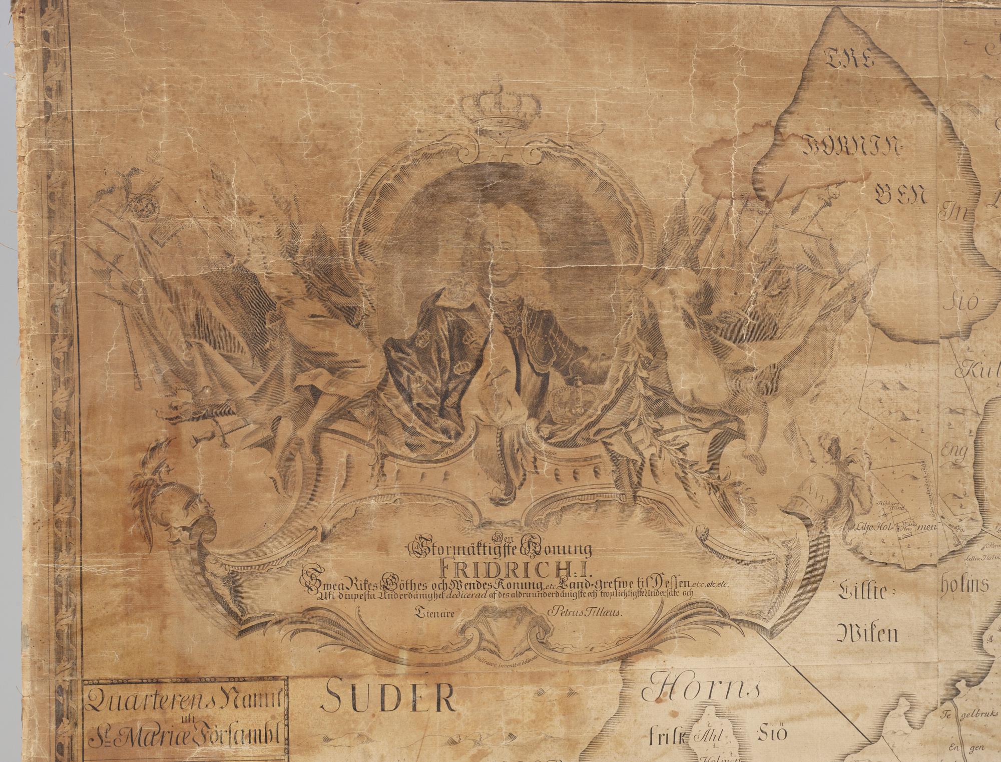 PETRUS TILLAEUS, karta, "General Charta Stockholm", 1733.