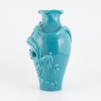 An Art Nouveau creamware floor vase, probably Swedish, early 20th century.