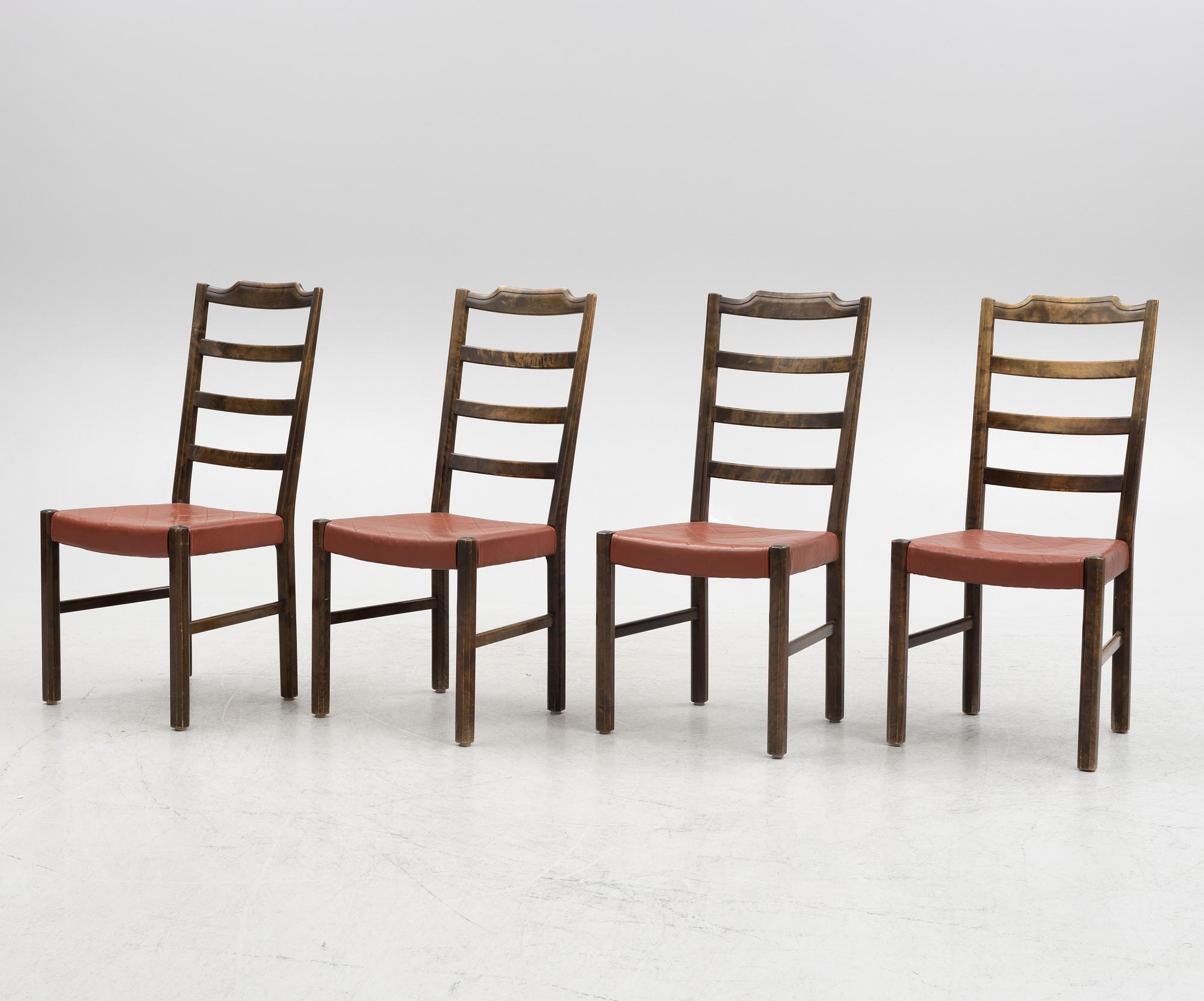 Axel Larsson, four 'Thule' chairs, SMF, Bodafors, 1930s.