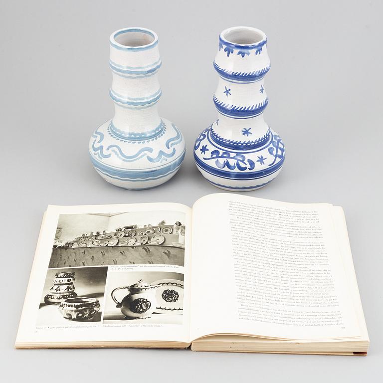 Wilhelm Kåge, two faience table lamp bases, Gustavsberg, 1918.