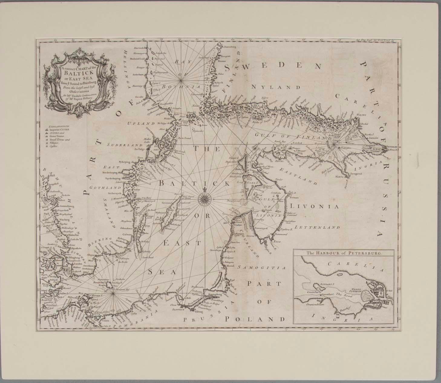 KARTA, Baltikum, Tindal-Rapin 1745.