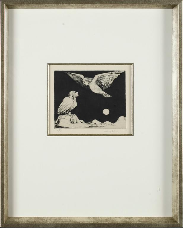 BÖRJE SANDELIN, 2 st, etsningar, signerade och numrerad 19/40 respektive märkt "Tredje avdraget".