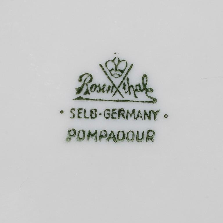 KAFFESERVIS, 24 delar, porslin, "Pompadour", Rosenthal.