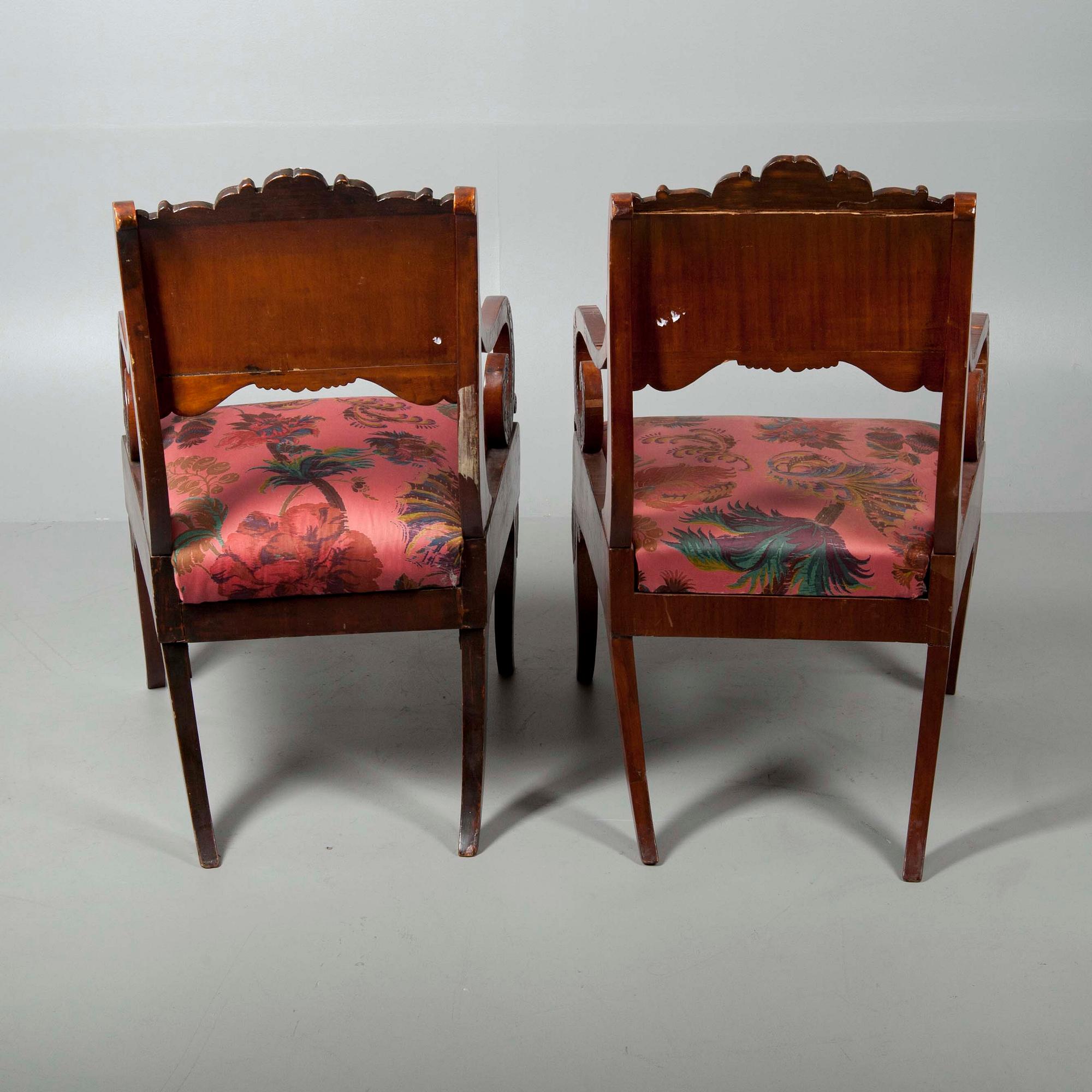 KARMSTOLAR, 2 st, biedermeier, Ryssland 1800-tal.