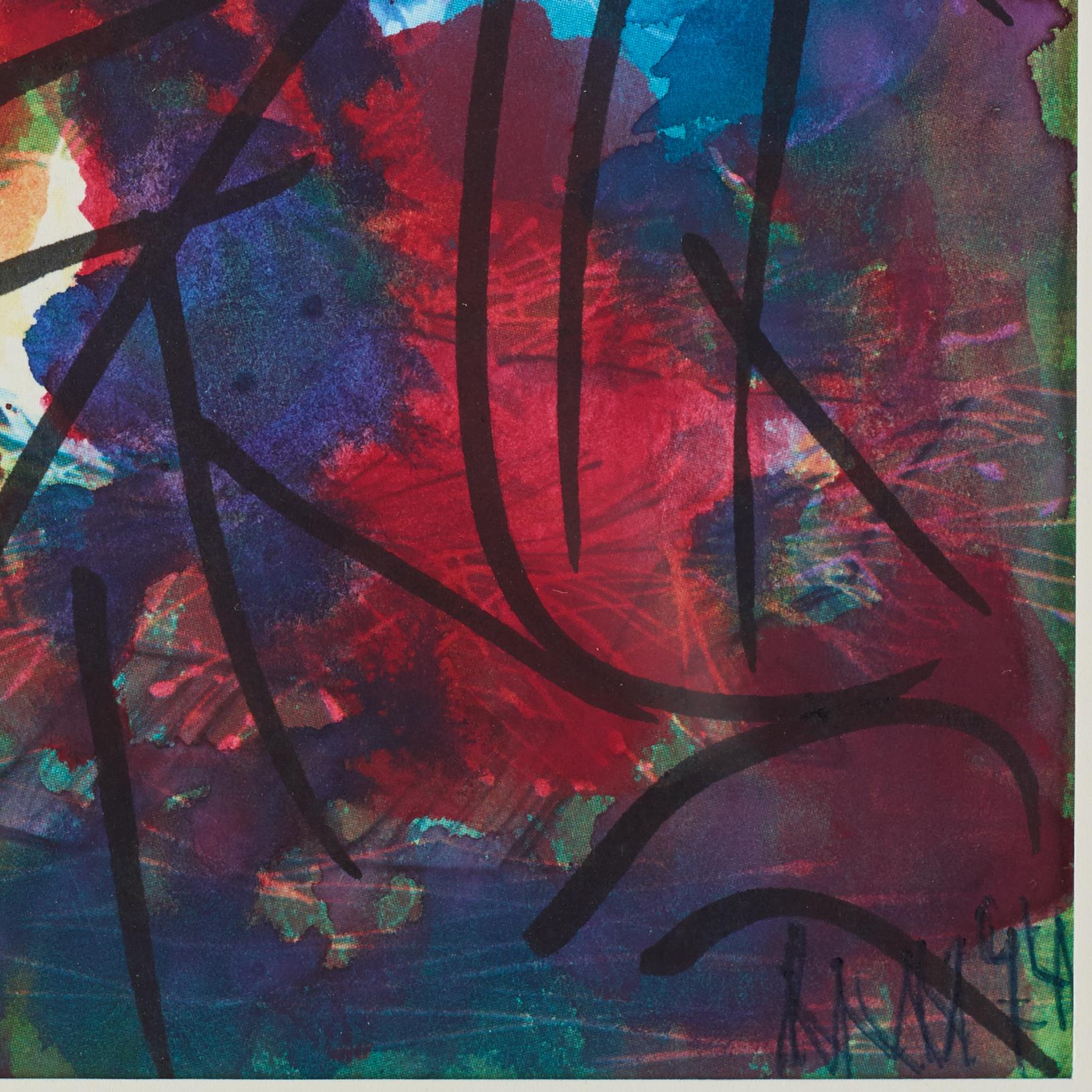 NELL WALDEN, mixed media on print, signed and dated - 74.