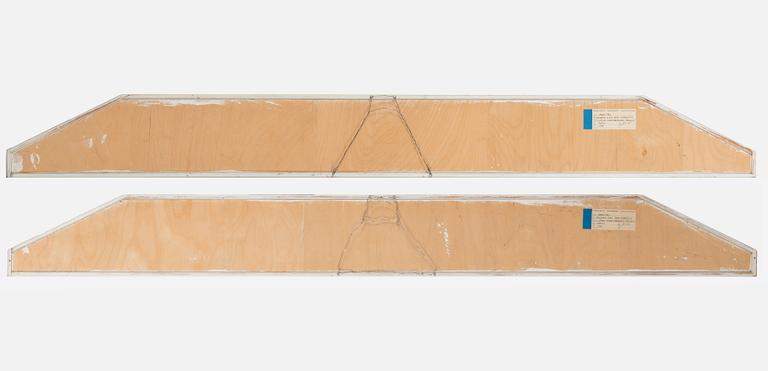 Jaakko Valo, akryl på pannå, 2 st, osignerade.