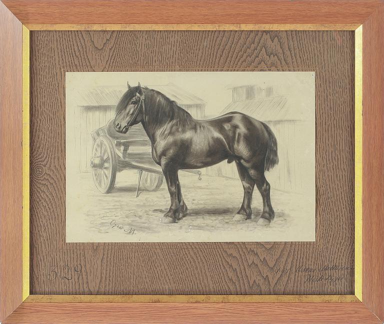 OSCAR MATTHIESEN, blyerts, 4st, signerade.