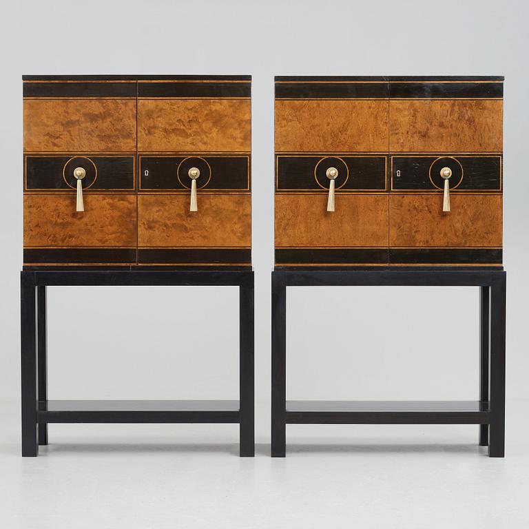 Otto Schulz, a pair of Swedish Grace cabinets for Boet, Gothenburg 1930's.