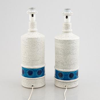 A pair of stoneware table lamps, Bitossi, Italy, 1960's/70's.