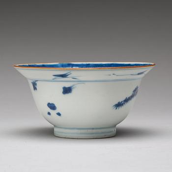 A blue and white bowl, Qing dynasty, Kangxi (1662-1722).