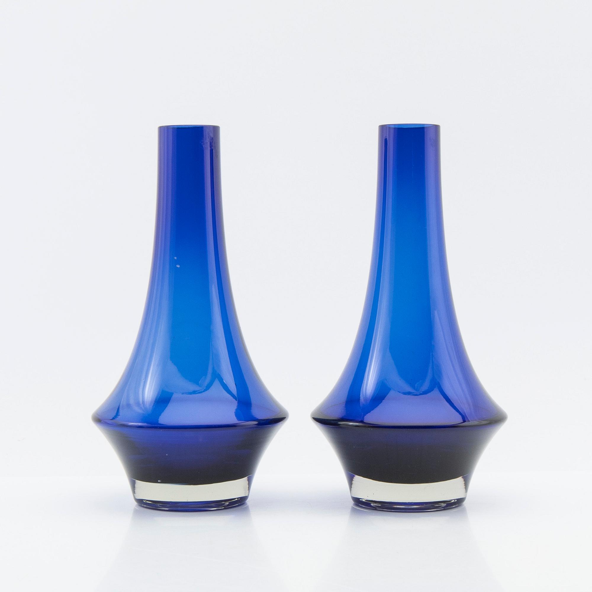 Tamara Aladin, vaser, 3 st, glas, Riihimäen Lasi, 1960/70-tal.