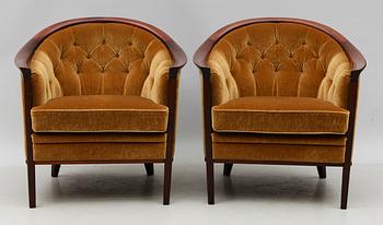 FÅTÖLJER, 1 par, Bröderna Andersson, Ekenässjön, 1900-talets andra hälft.