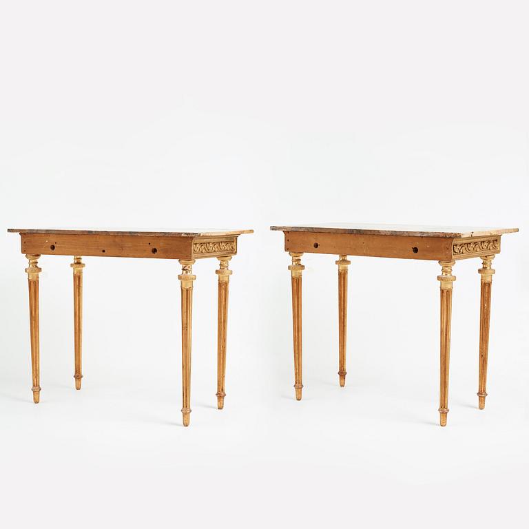 A pair of late Gustavian console table by P Ljung.