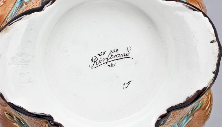 PARTI MAJOLIKA, 3 delar, Rörstrand, sent 1800-tal.