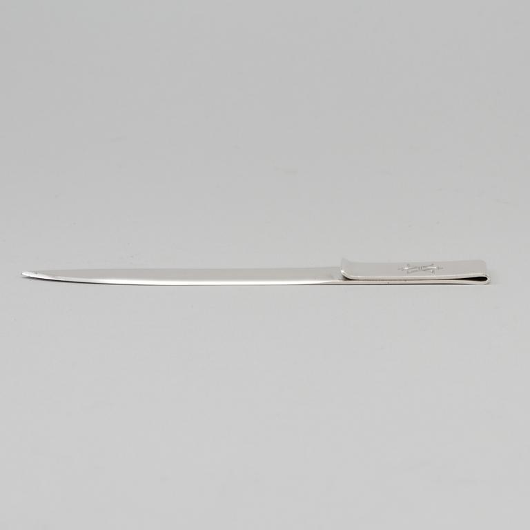 A Sterling silver paper knife by Aterlier Borgila, Stockholm, 1978.