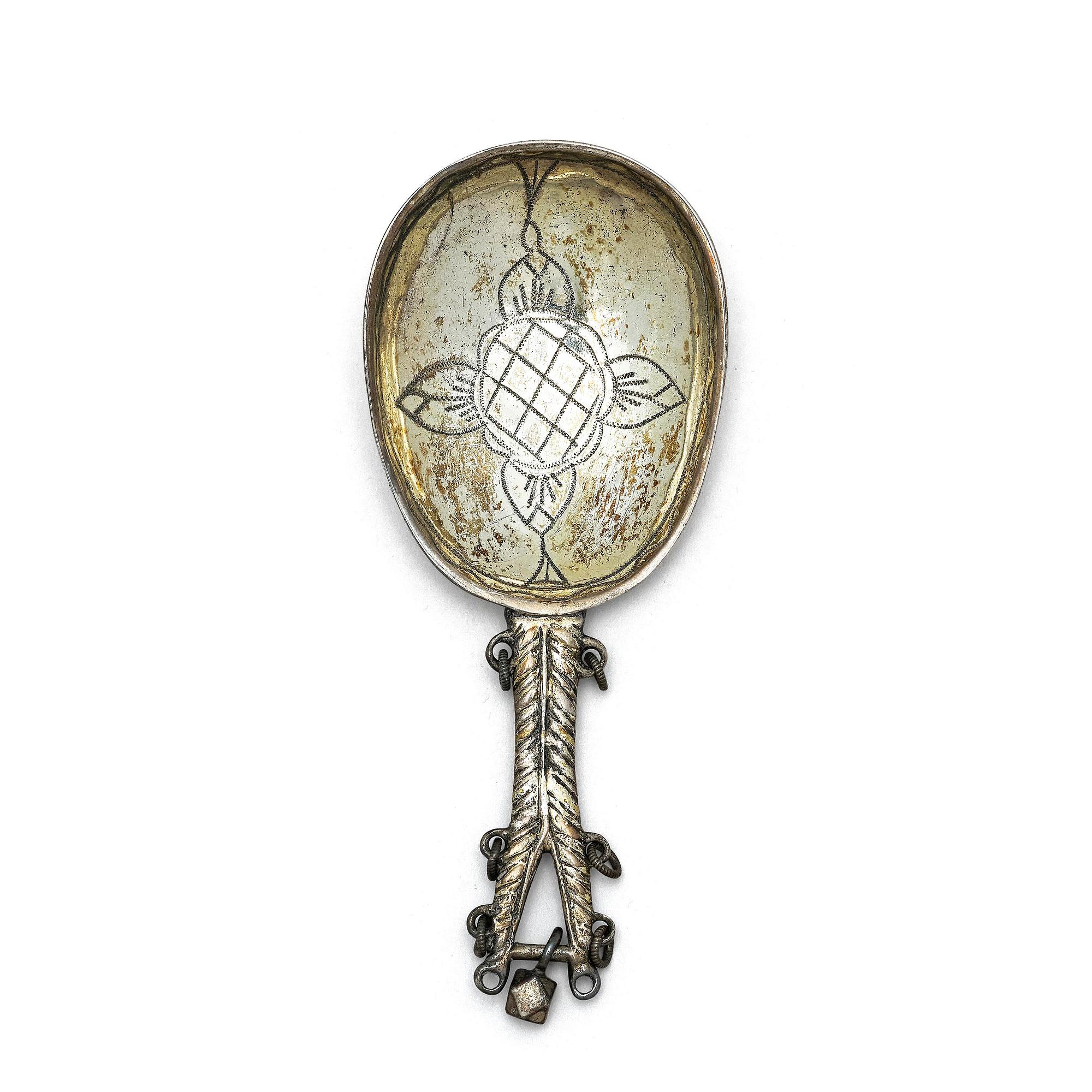 A silver spoon, mark of Jöns Eriksson Ekman, Luleå 1770.