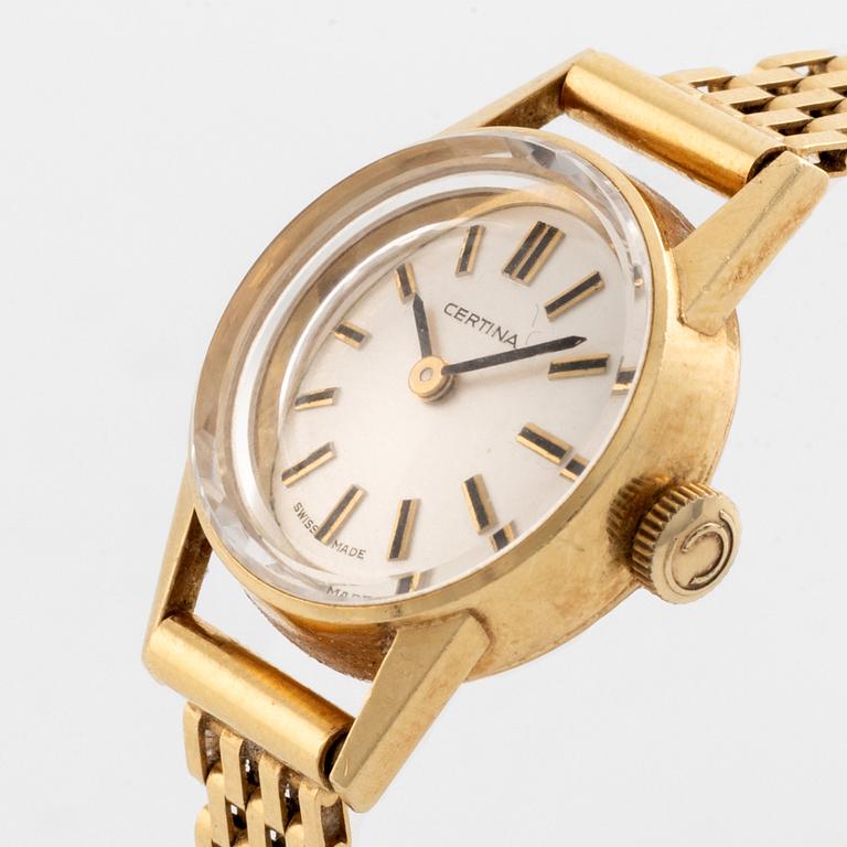 Certina, 18K guld, armbandsur, 19 mm.
