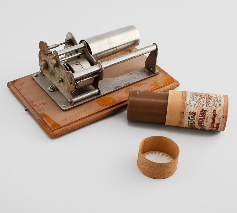 Two phonographs from Graphophone in New York, around the year 1900.