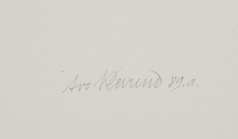 AVO KEEREND, färglitografi, signerad, numrerad 6/50 och daterad- 89.