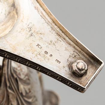 ADOLF ZETHELIUS, an Empire silver coffee pot from Stockholm, 1816.