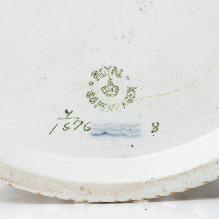 Royal Copenhagen, Two pierced bowls with dishes, 2 pcs, porcelain, Saxon flower, Denmark, 20th century.