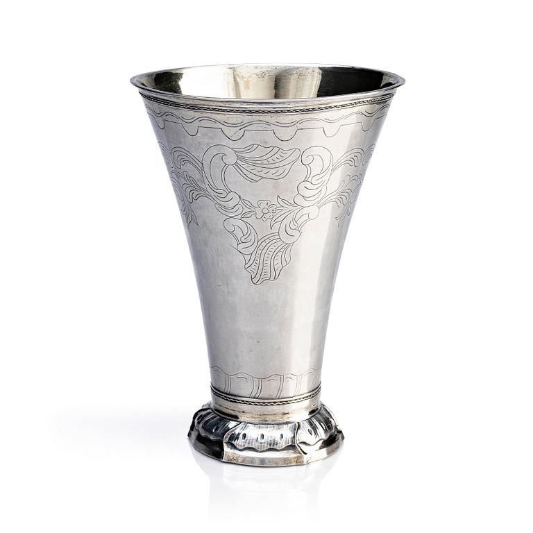 A Swedish parcel-gilt silver beaker, mark of Mathias Forswall, Uppsala 1777.