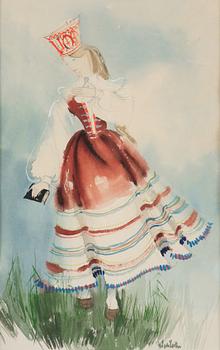 Silvia Leitu, Woman in folk costume.