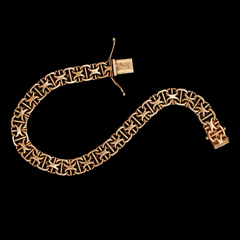 ARMBAND, 18 k guld, 1962, x-länk. Vikt ca 20 gram.
