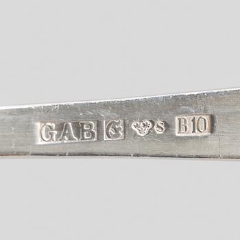 Jacob Ängman, a 108-piece silver flat ware set, "Rosenholm", Sweden, 1943-2007.