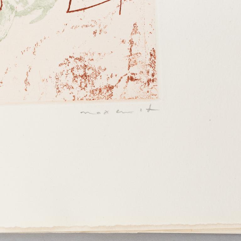 Max Ernst, bok med 2 färgetsningar signerade med blyerts. Samt 26 offsetlitografier.