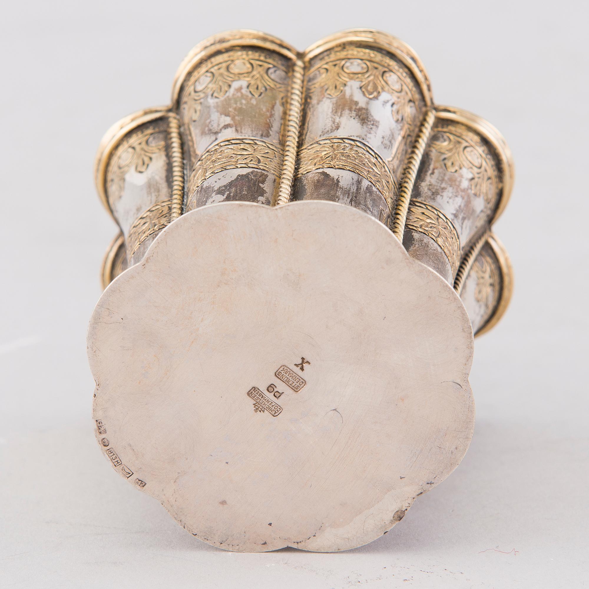 MARGARETABÄGARE, silver, A. Michelsen, Köpenhamn, 1900-talets andra hälft.