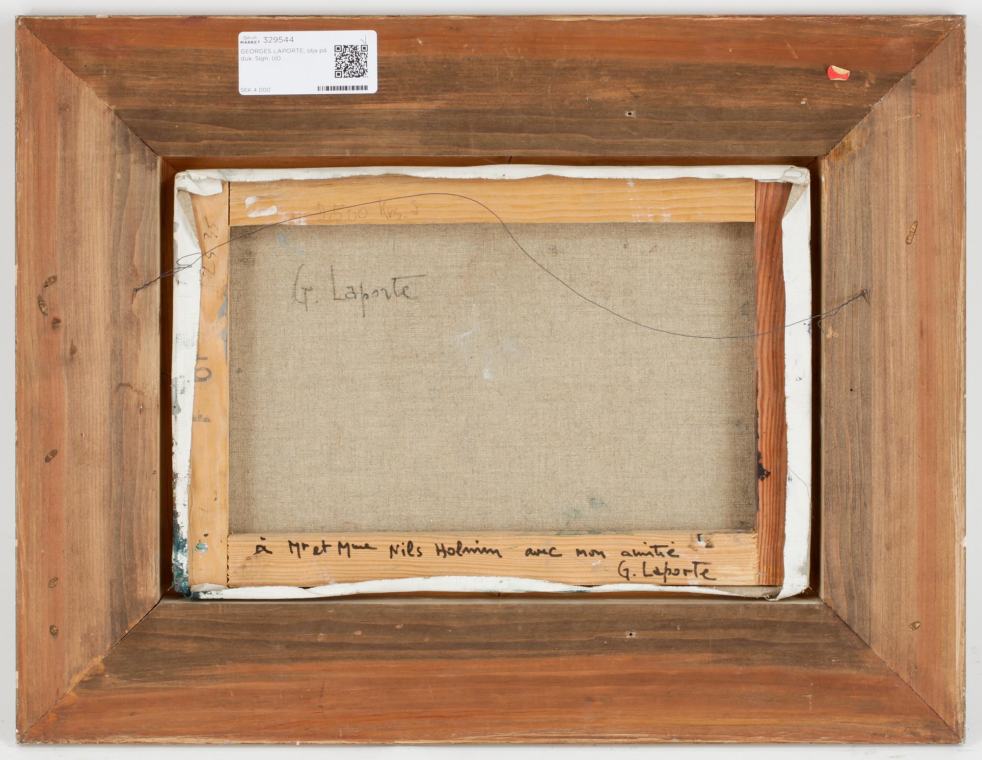 GEORGES LAPORTE, olja på duk. Sign.