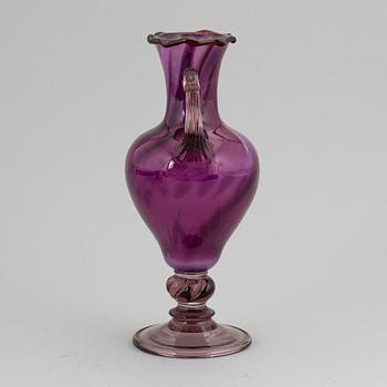 Simon Gate, & Knut Bergqvist, Heinrich Wollman, a purple graal glass vase, Orrefors Sweden 1917.