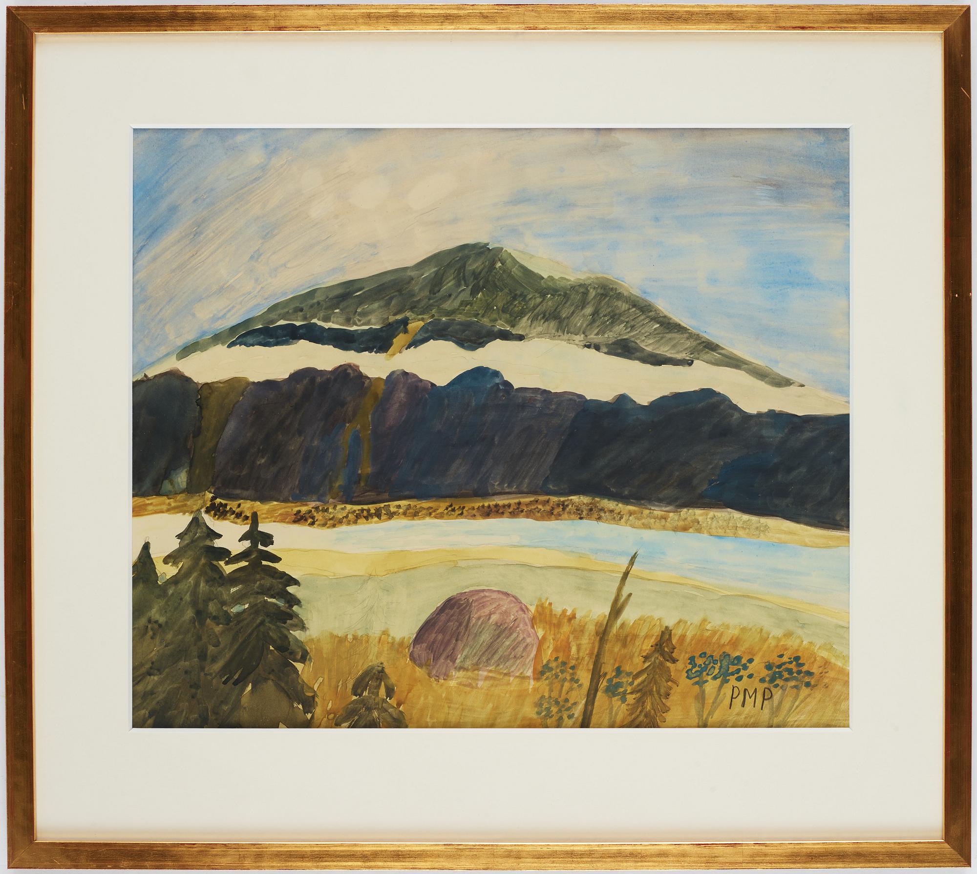 Primus Mortimer Pettersson, akvarell på papper, signerad PMP.