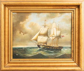 Unknown artist 19th/20th century, Sailing ship at sea.