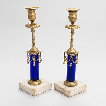 A pair of late 18th-century candlesticks in late Gustavian style.