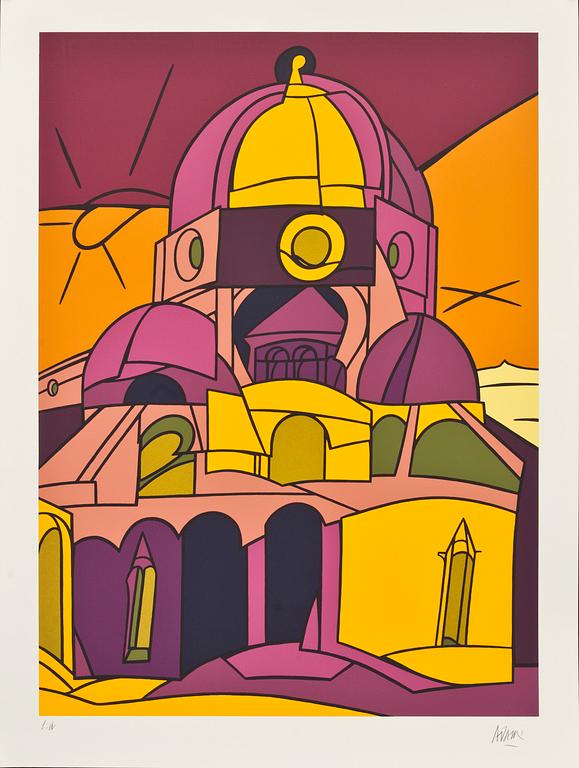 VALERIO ADAMI, färglitografi, signerad. E.A. Arcay, France.