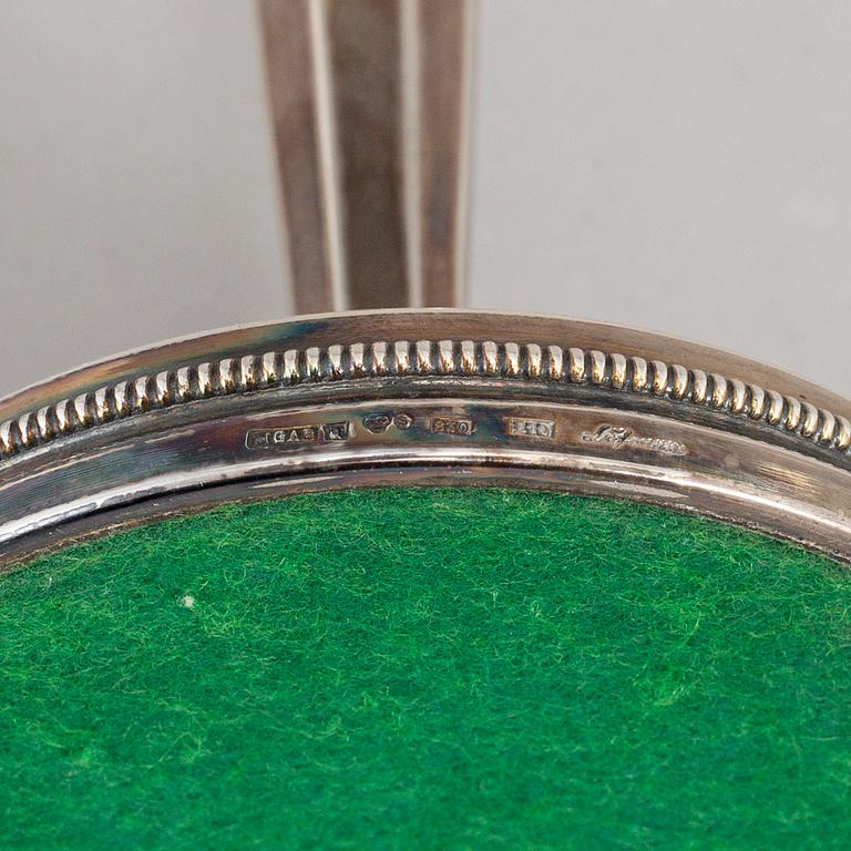 A pair of Swedish 20th century silver candlesticks, mark of Erik Löfman, Uppsala 1979.