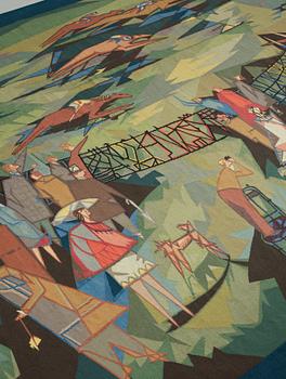 Lars Gynning, A TAPESTRY, "Ulriksdal", tapestry weave, ca 219 x 296
 cm, signed Gynning PF AUBUSSON.