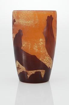 An Emile Gallé Art Nouveau cameo glass vase, Nancy, France.